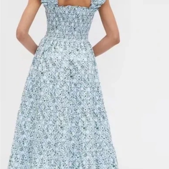 Hill House Home The Ellie Nap Dress Blue Basketweave Vine Size XS - Picture 14 of 14